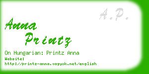 anna printz business card